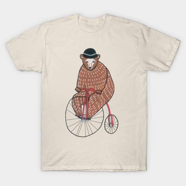 Bear On A Bicycle T-Shirt by DoodlesAndStuff